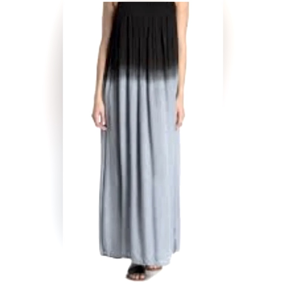NWT BOHO ME Black Tie Dye Ombre Women Smocked Maxi Dress Size Small